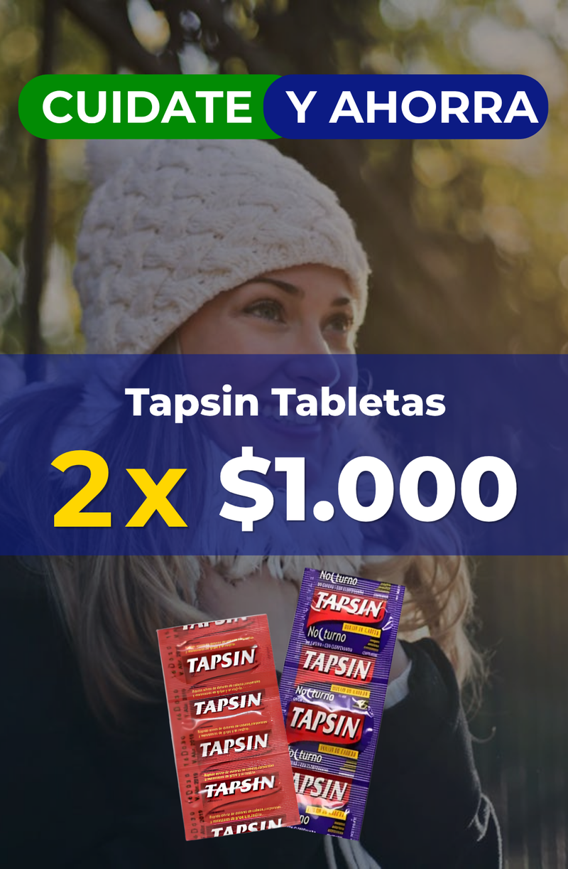 CAJA Tapsin DIA (paracetamol+cafeina) X 600 COMP 100 Tiras Maver
